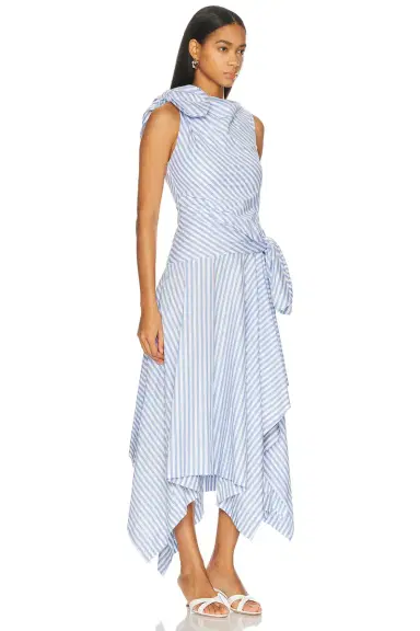 Monse Bow Drape Shirting Cascade Dress | Thumbnail 2 Monse Bow Drape Shirting Cascade Dress | Thumbnail 2