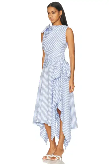 Monse Bow Drape Shirting Cascade Dress | Thumbnail 3 Monse Bow Drape Shirting Cascade Dress | Thumbnail 3
