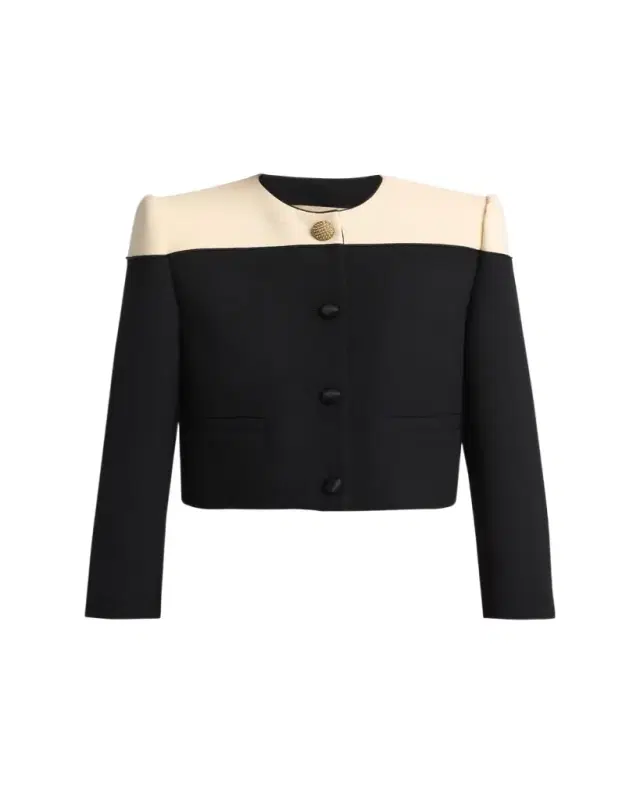 Valentino Garavani Colorblock Single-Breasted Wool Jacket