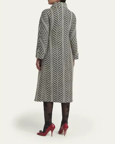 Valentino Garavani Zigzag Double-Breasted Belted Long Coat | Thumbnail 3