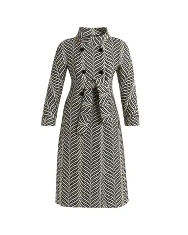 Valentino Garavani Zigzag Double-Breasted Belted Long Coat | Thumbnail 1