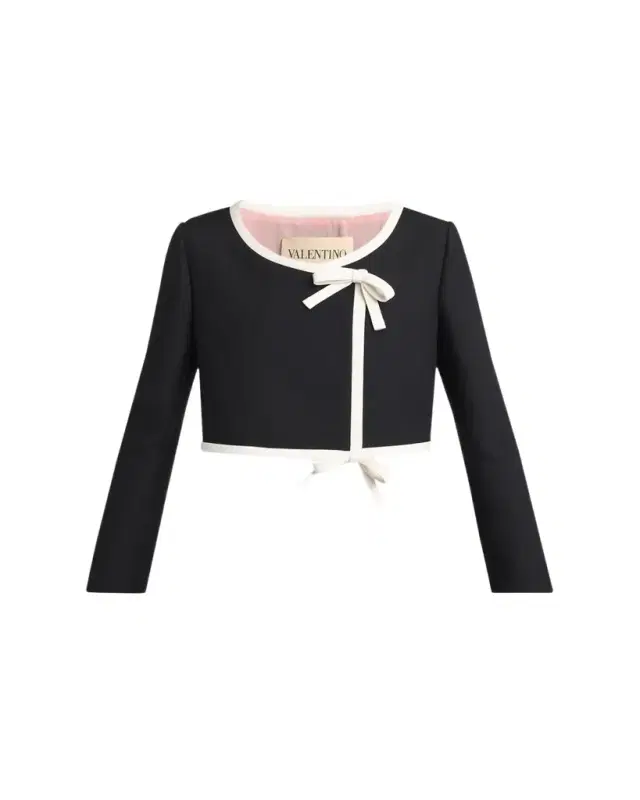 Valentino Garavani Contrast Bow Crop Coat