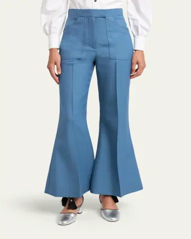 Valentino Garavani Wool-Alpaca Flare Crop Pants | Thumbnail 4