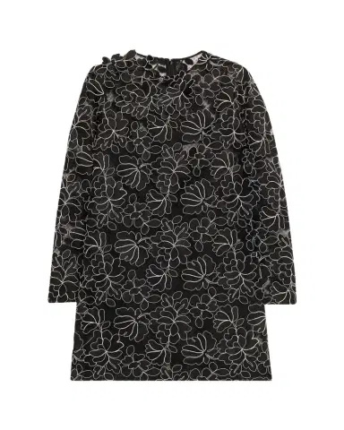 Lela Rose Holly Floral Lace Long-Sleeve Mini Dress | Thumbnail 1 Lela Rose Holly Floral Lace Long-Sleeve Mini Dress | Thumbnail 1