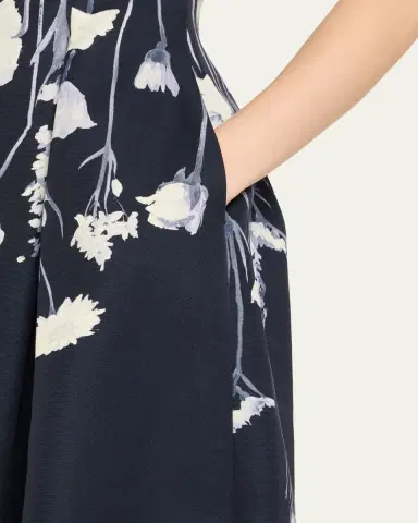 Lela Rose Floral Faille Sleeveless Mini Dress | Thumbnail 5 Lela Rose Floral Faille Sleeveless Mini Dress | Thumbnail 5