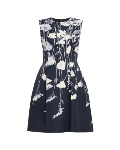 Lela Rose Floral Faille Sleeveless Mini Dress | Thumbnail 1 Lela Rose Floral Faille Sleeveless Mini Dress | Thumbnail 1