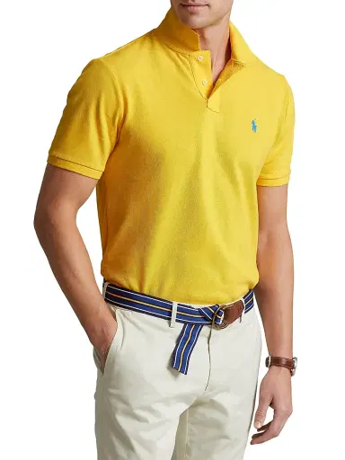 Polo Ralph Lauren Men's Cotton Mesh Classic-Fit Polo Shirt - Yellow | Thumbnail 3 Polo Ralph Lauren Men's Cotton Mesh Classic-Fit Polo Shirt - Yellow | Thumbnail 3