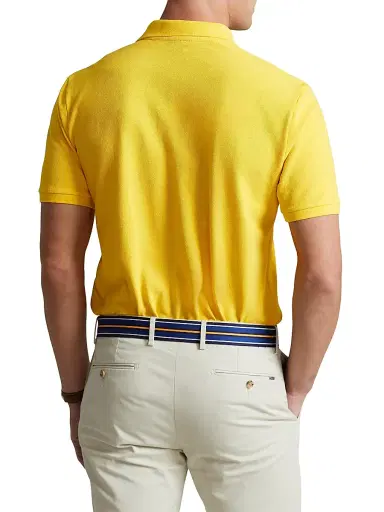 Polo Ralph Lauren Men's Cotton Mesh Classic-Fit Polo Shirt - Yellow | Thumbnail 4 Polo Ralph Lauren Men's Cotton Mesh Classic-Fit Polo Shirt - Yellow | Thumbnail 4