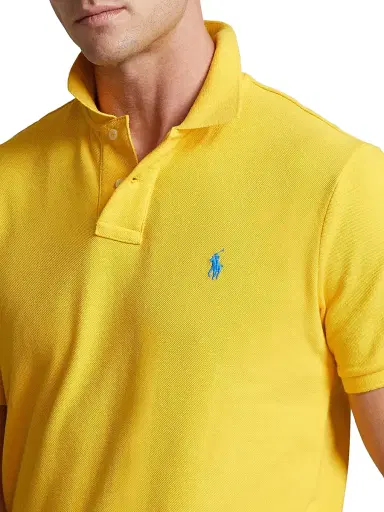 Polo Ralph Lauren Men's Cotton Mesh Classic-Fit Polo Shirt - Yellow | Thumbnail 5 Polo Ralph Lauren Men's Cotton Mesh Classic-Fit Polo Shirt - Yellow | Thumbnail 5