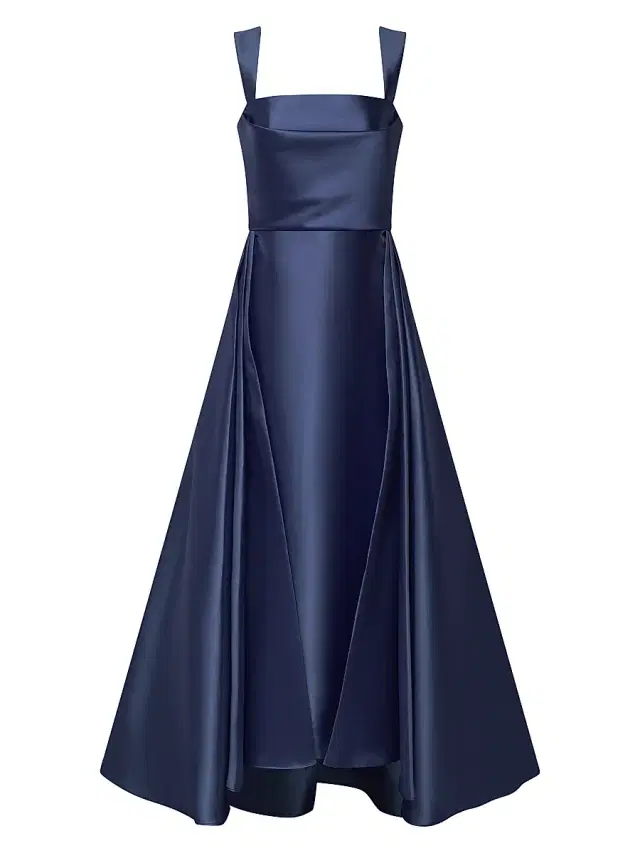 Theia Women's Zendaya Satin High-Low Gown - Navy