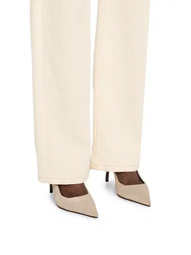 Brunello Cucinelli Women's 80MM Suede Slingback Pumps - Ice | Thumbnail 2 Brunello Cucinelli Women's 80MM Suede Slingback Pumps - Ice | Thumbnail 2
