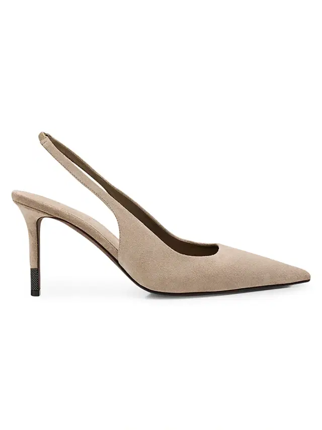 Women's 80MM Suede Slingback Pumps - Ice