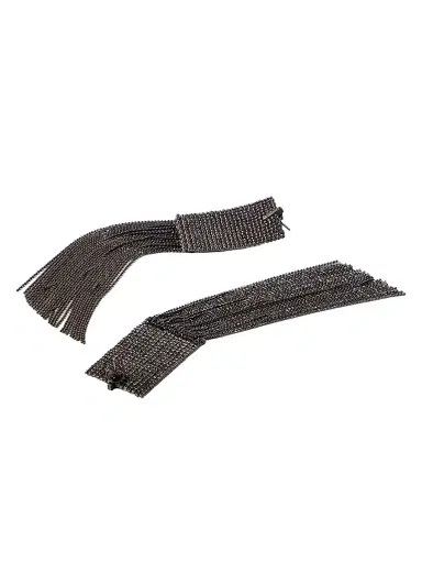 Brunello Cucinelli Women's Frayed Earrings in Sterling Silver - Lignite | Thumbnail 3 Brunello Cucinelli Women's Frayed Earrings in Sterling Silver - Lignite | Thumbnail 3
