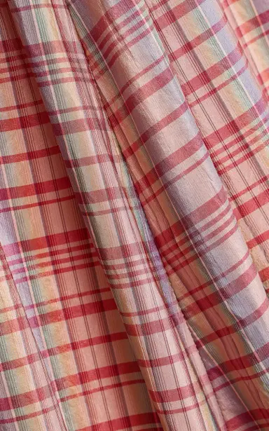 Rosie Assoulin Exclusive Pleated Plaid Silk-Blend Full Midi Skirt | Thumbnail 5