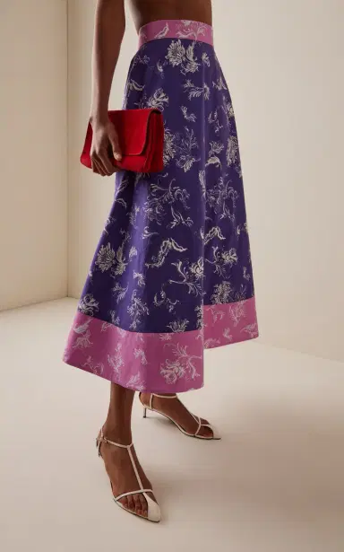 Rosie Assoulin Exclusive Floral Cotton A-Line Skirt | Thumbnail 3