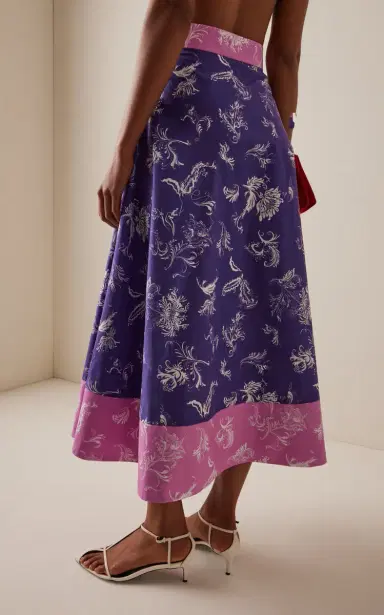 Rosie Assoulin Exclusive Floral Cotton A-Line Skirt | Thumbnail 4