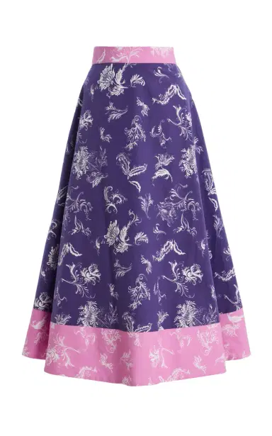 Rosie Assoulin Exclusive Floral Cotton A-Line Skirt | Thumbnail 1