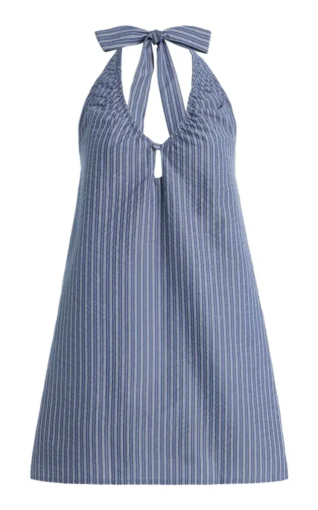 Exclusive Sidney Cotton-Blend Mini Halter Dress