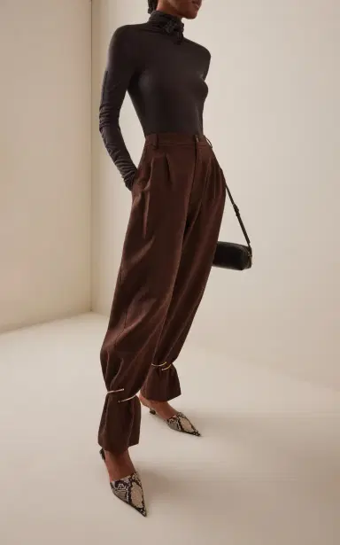 DARKPARK Phebe Cuff-Detailed Wide-Leg Comfort Suit Pants | Thumbnail 2