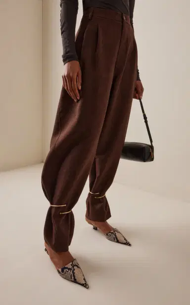 DARKPARK Phebe Cuff-Detailed Wide-Leg Comfort Suit Pants | Thumbnail 3