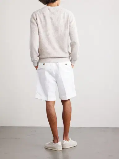 Brunello Cucinelli Ribbed Linen and Cotton-Blend Henley Shirt - Men | Thumbnail 4 Brunello Cucinelli Ribbed Linen and Cotton-Blend Henley Shirt - Men | Thumbnail 4