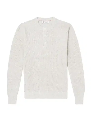 Brunello Cucinelli Ribbed Linen and Cotton-Blend Henley Shirt - Men | Thumbnail 1 Brunello Cucinelli Ribbed Linen and Cotton-Blend Henley Shirt - Men | Thumbnail 1
