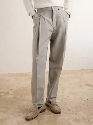 Brunello Cucinelli Straight-Leg Pleated Cotton-Twill Trousers - Men | Thumbnail 3 Brunello Cucinelli Straight-Leg Pleated Cotton-Twill Trousers - Men | Thumbnail 3