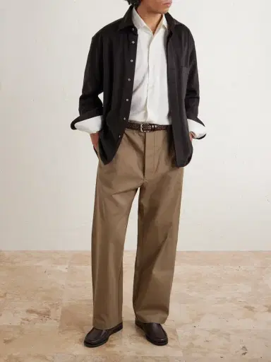 Loro Piana Fuji Cleveland Cotton-Gabardine Wide-Leg Trousers - Men | Thumbnail 2