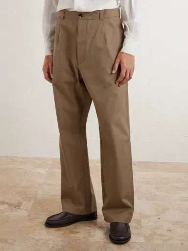 Loro Piana Fuji Cleveland Cotton-Gabardine Wide-Leg Trousers - Men | Thumbnail 3