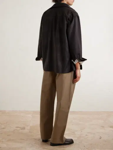 Loro Piana Fuji Cleveland Cotton-Gabardine Wide-Leg Trousers - Men | Thumbnail 4