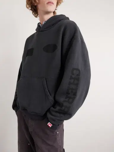 Cherry Los Angeles Sun Faded Thermal Cotton-Fleece Hoodie - Men | Thumbnail 3 Cherry Los Angeles Sun Faded Thermal Cotton-Fleece Hoodie - Men | Thumbnail 3