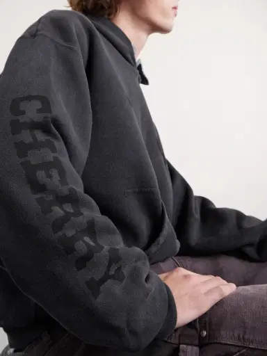 Cherry Los Angeles Sun Faded Thermal Cotton-Fleece Hoodie - Men | Thumbnail 5 Cherry Los Angeles Sun Faded Thermal Cotton-Fleece Hoodie - Men | Thumbnail 5