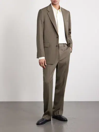 Auralee Straight-Leg Wool-Gabardine Trousers - Men | Thumbnail 2
