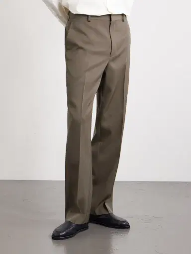 Auralee Straight-Leg Wool-Gabardine Trousers - Men | Thumbnail 3