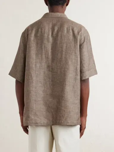 Loro Piana Federico Camp-Collar Linen Shirt - Men | Thumbnail 4
