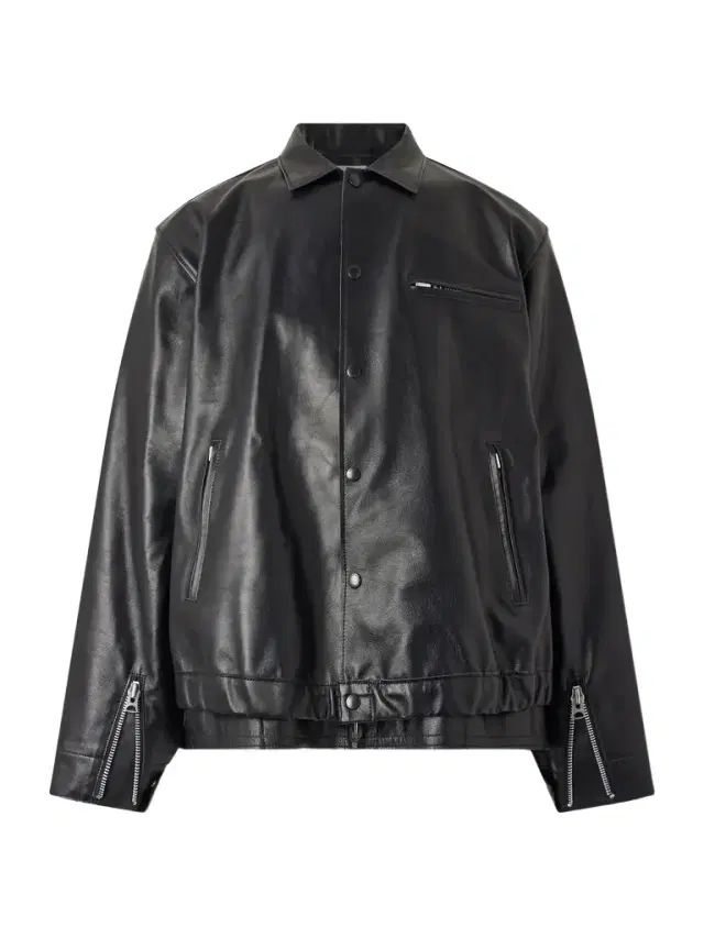 Layered Leather Blouson Jacket - Men