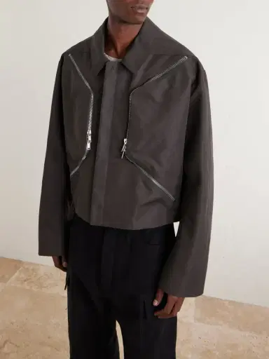 Rick Owens Temple Heizer Mac Oversized Cotton-Blend Satin Jacket - Men | Thumbnail 3 Rick Owens Temple Heizer Mac Oversized Cotton-Blend Satin Jacket - Men | Thumbnail 3
