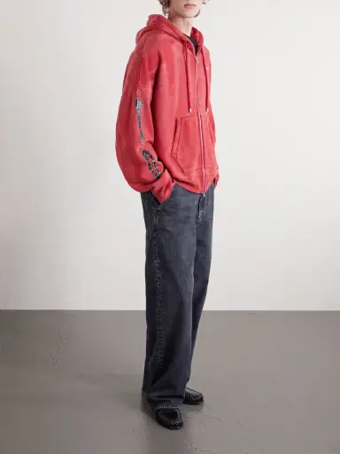 AMIRI Studded Cotton-Jersey Zip-Up Hoodie - Men | Thumbnail 2 AMIRI Studded Cotton-Jersey Zip-Up Hoodie - Men | Thumbnail 2