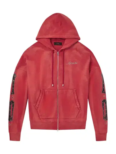 AMIRI Studded Cotton-Jersey Zip-Up Hoodie - Men | Thumbnail 1 AMIRI Studded Cotton-Jersey Zip-Up Hoodie - Men | Thumbnail 1
