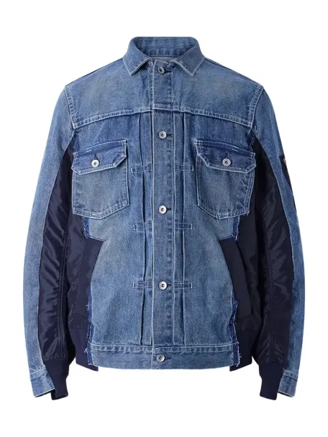 Denim and Nylon-Twill Bomber Jacket - Men