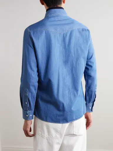 Brunello Cucinelli Denim Shirt - Men | Thumbnail 4