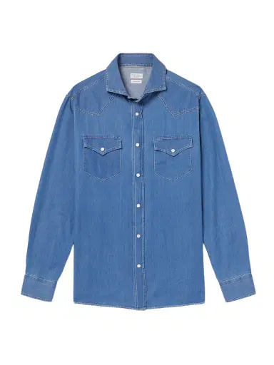 Brunello Cucinelli Denim Shirt - Men | Thumbnail 1