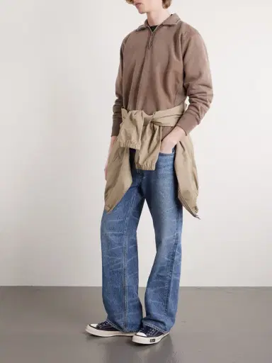A.PRESSE Half-Zip Cotton-Jersey Sweatshirt - Men | Thumbnail 2