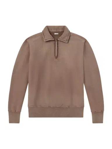 A.PRESSE Half-Zip Cotton-Jersey Sweatshirt - Men | Thumbnail 1