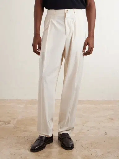 Brunello Cucinelli Straight-Leg Pleated Cotton-Twill Suit Trousers - Men | Thumbnail 3 Brunello Cucinelli Straight-Leg Pleated Cotton-Twill Suit Trousers - Men | Thumbnail 3
