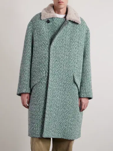 Zegna Double-Breasted Wool and Cashmere-Blend Tweed Coat - Men | Thumbnail 3
