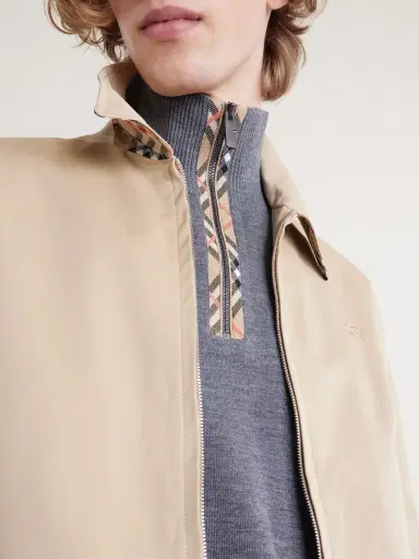 Burberry Checked Wool Half-Zip Sweater - Men | Thumbnail 5