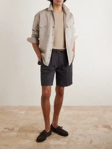 Boglioli Straight-Leg Cotton-Blend Shorts - Men | Thumbnail 2 Boglioli Straight-Leg Cotton-Blend Shorts - Men | Thumbnail 2