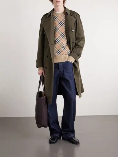 Burberry Checked Cotton-Blend Sweater - Men | Thumbnail 2