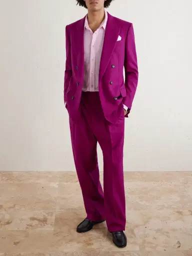 Tom Ford Slim-Fit Double-Breasted Wool-Twill Suit Jacket - Men | Thumbnail 2